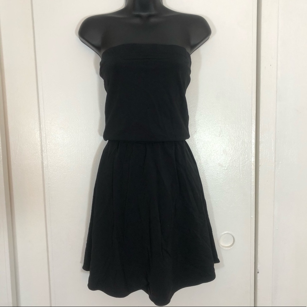 Black Strapless Swim Dress